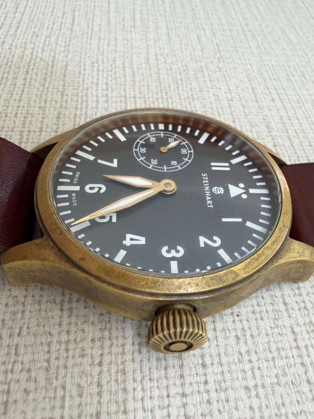 STEINHART Pilot Nav B-Uhr MANUAL WIND ETA 6497 Stainless Steel 44mm Bronze Watch - Picture 4 of 11